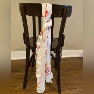 Vintage Firenze Scarf Made in Italy Butterfly Print Sheer Satin Feel Stripe